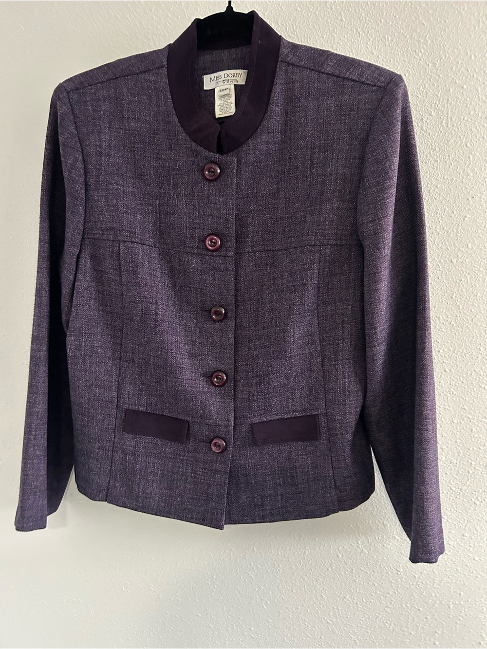 Miss Dorby Purple Button-Front Blazer